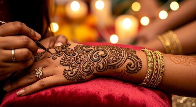 Traditional bridal mehendi portrait